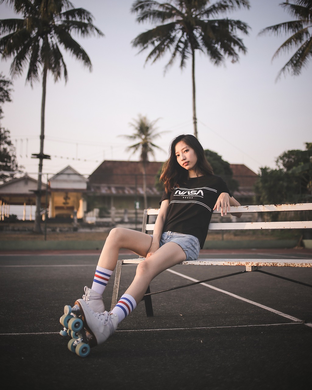 girl, roller skates, bench, model, woman, female, fashion, style, sitting, pose, posing, girl on a bench, park, outdoors, roller skates, roller skates, bench, bench, model, model, woman, woman, woman, fashion, fashion, fashion, fashion, fashion, sitting, sitting, sitting