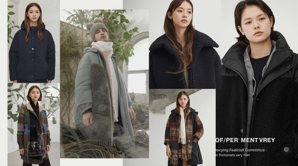 Men's Winter Wear 2025: Warm, Stylish and Effortlessly Cool eco conscious winter fashion scene featuring recycled puffers, thrifted wool coats, natural textures, earthy tones, sustainable lifestyle aesthetic