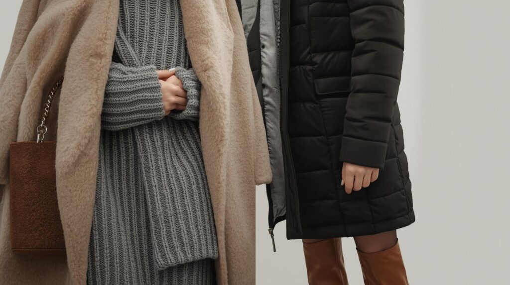 Men's Winter Wear 2025: Warm, Stylish and Effortlessly Cool mix textures. layering a ribbed knit under a wool coat or puffer adds depth for winter wear